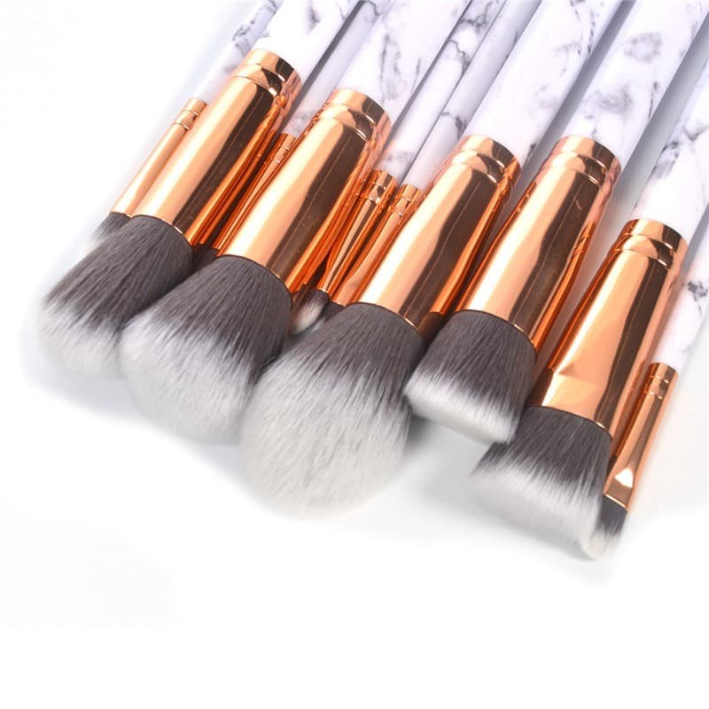 Marble Brush Make Up 10 Set - White