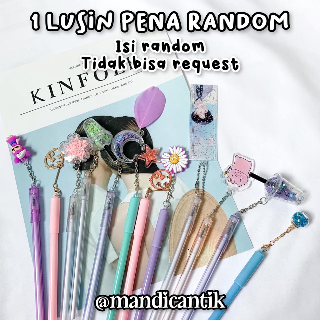 

Pulpen Bulan sabit random 1 lusin isi 12 pulpen starbucks kado unik gift box hadiah kado pena pen bo