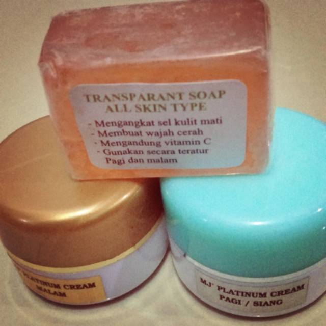 Mj platinum cream siang & mlm, pencerah wajah