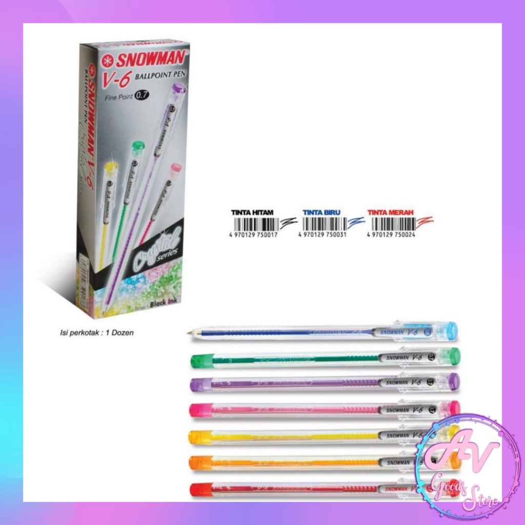 

ballpoint / pulpen snowman / pena / 1PCS PULPEN SNOWMAN V6 0.7mm ECER