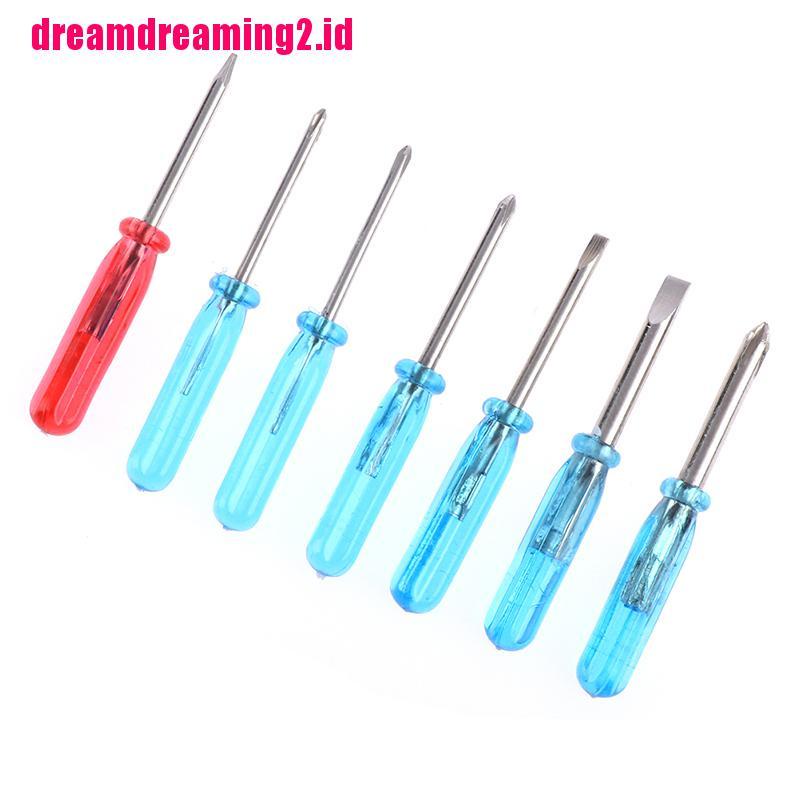 （✔✔❤7pcs / set Obeng cross mini 45mm x 3mm Warna Biru Untuk Reparasi