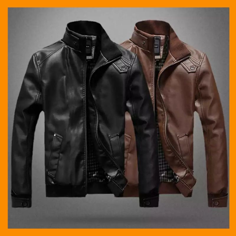 jaket kulit sintetic / jaket motor / jaket resing /jaket gaya / pashion pria