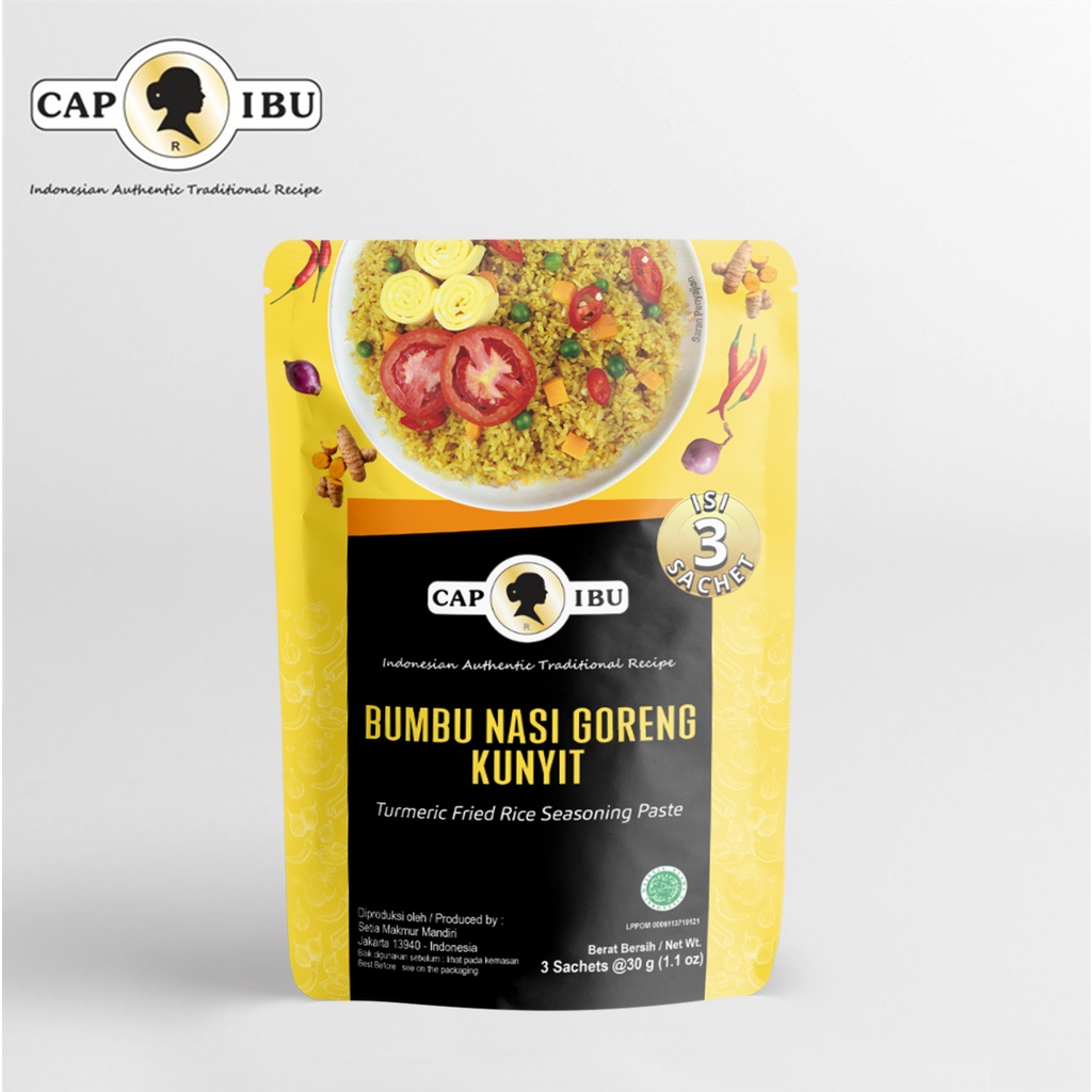 CAP IBU Bumbu Nasi Goreng Kunyit Pouch Sachet 40g x 3 pcs