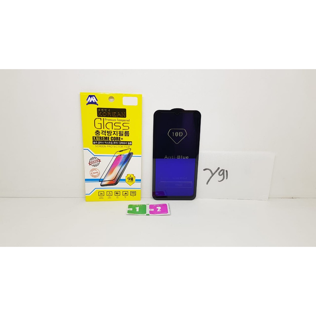 KOREAN Blue Ray 10D Vivo Y91 Y95 6.22 inchi Tempered Glass VIVO U1 FULL GLUE ANTI RADIASI