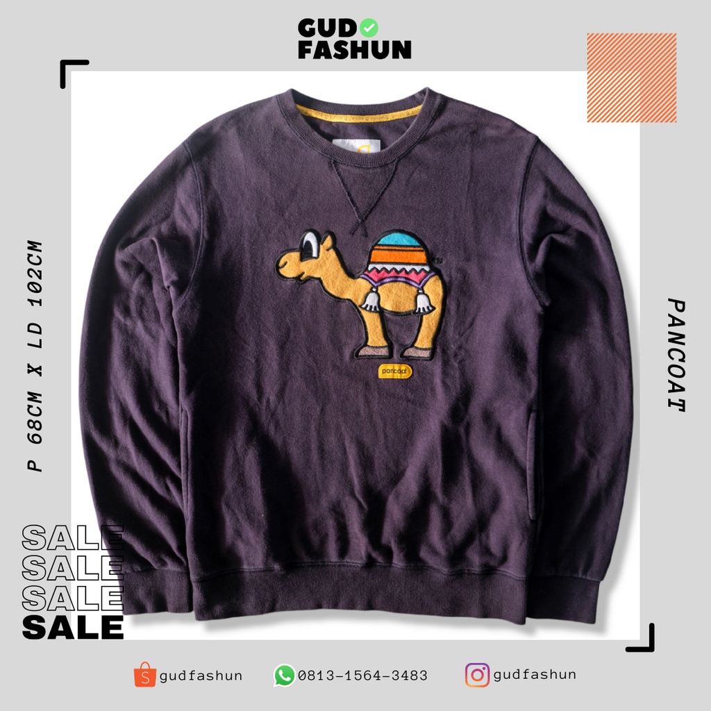 RARE ITEM CREWNECK / SWEATER / SWEATSHIRT MEREK PANCOAT " CAMEL " SECOND ORIGINAL