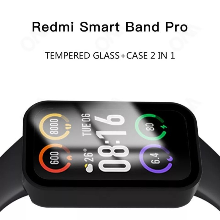 PC Hard Case For Redmi Smart Band Pro Case Cover With Tempered Glass