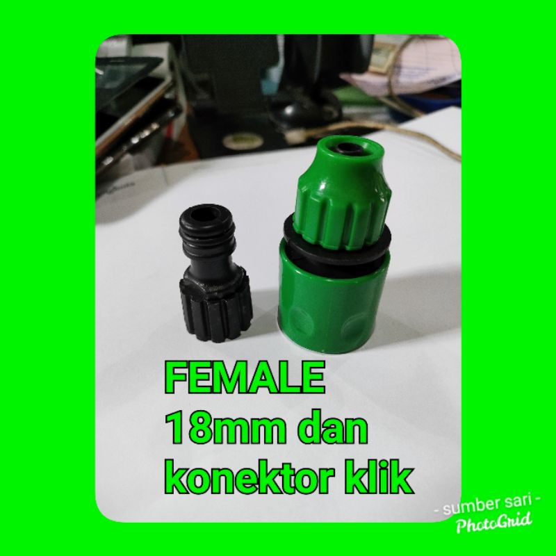 konektor female 18mm dan konektor klik