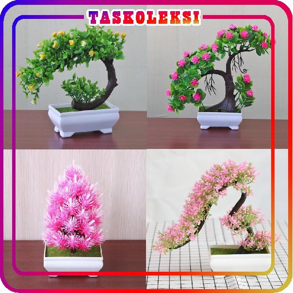 ☛TK☚ POT Bunga Ornamen Buatan plastik Pajangan Dekorasi Ruangan Tanaman Hias Rumah/Kantor Artifisial R192 R193 R194 R195