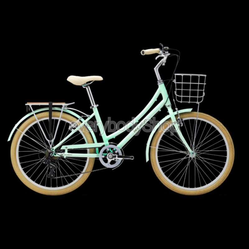 NEW SEPEDA CTB POLYGON CLAIRE 24 LIGHT GREEN HIJAU TERANG CITY BIKE GOWES KERANJANG TERBARU