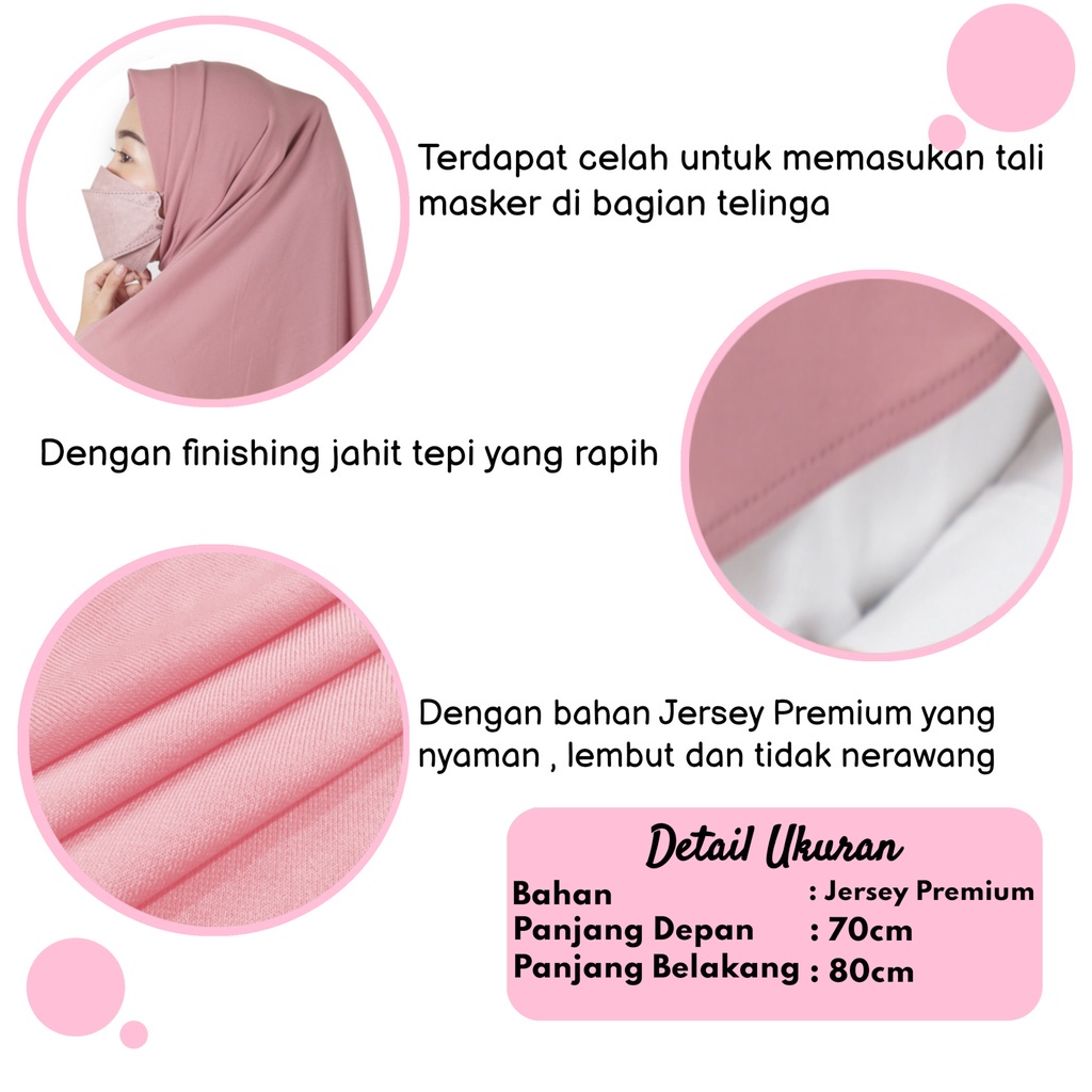 Amberly Anindi Jilbab Lubang Telinga Bahan Jersey