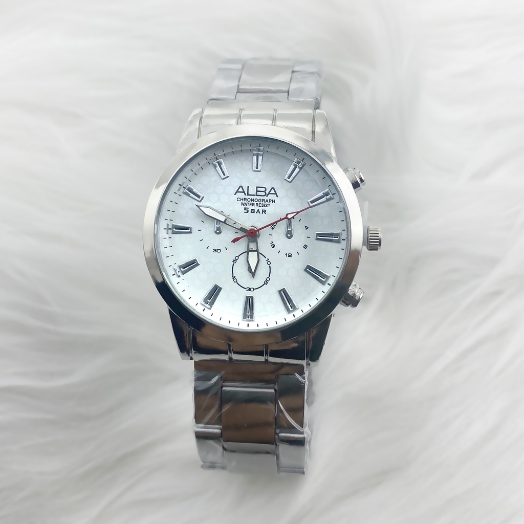 JAM TANGAN  Stainless Steel  ALBA#02 WANITA BULAT RANTAI