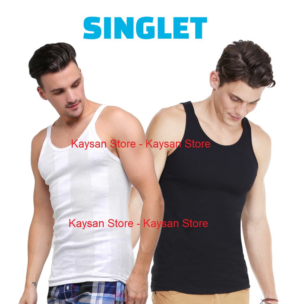 COD - Singlet Pria Kaos dalam Warna Hitam & Putih - Cowok Remaja Dewasa - Ratu Store Solo