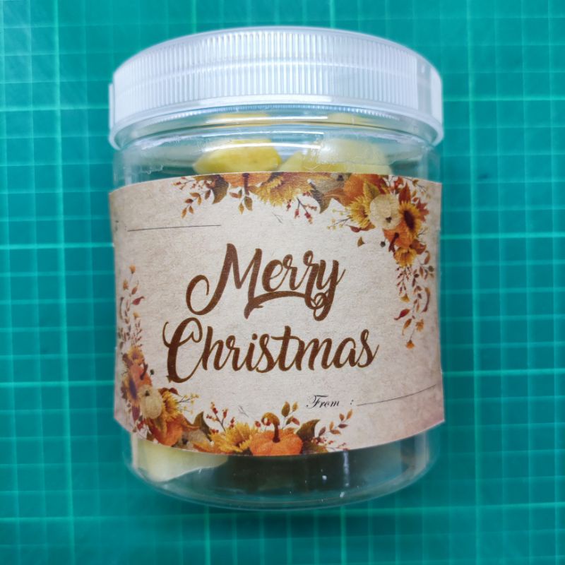 

sticker hampers christmas bunga 20 pcs