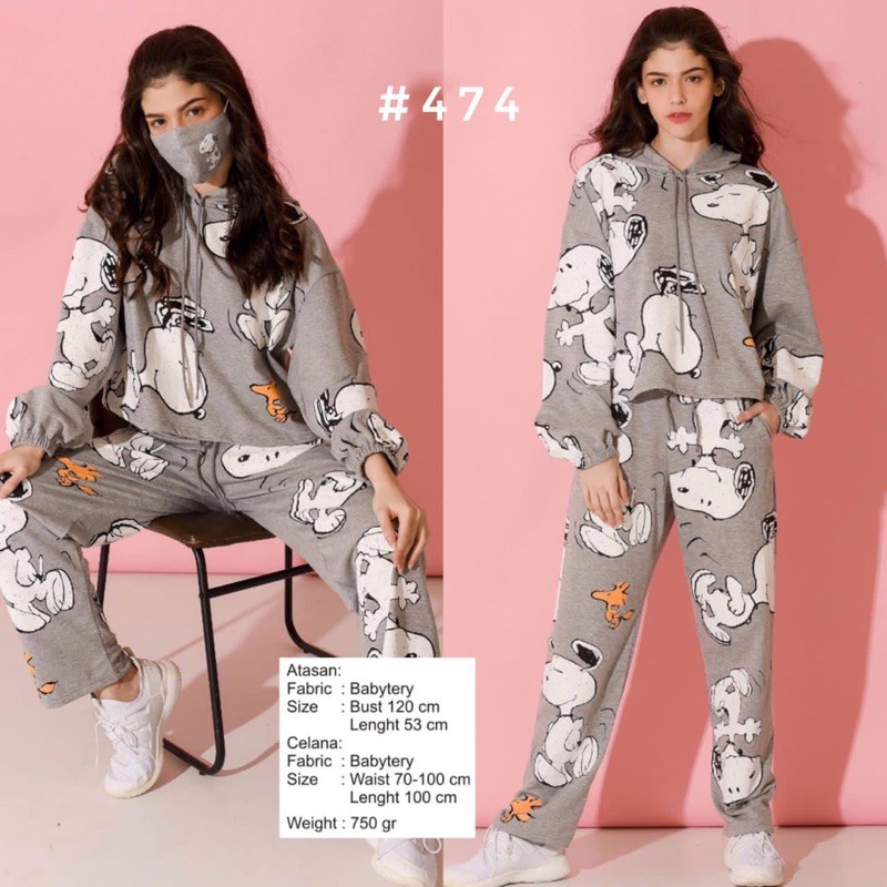 Snoopy hoodie set (hoodie + pants + mask)