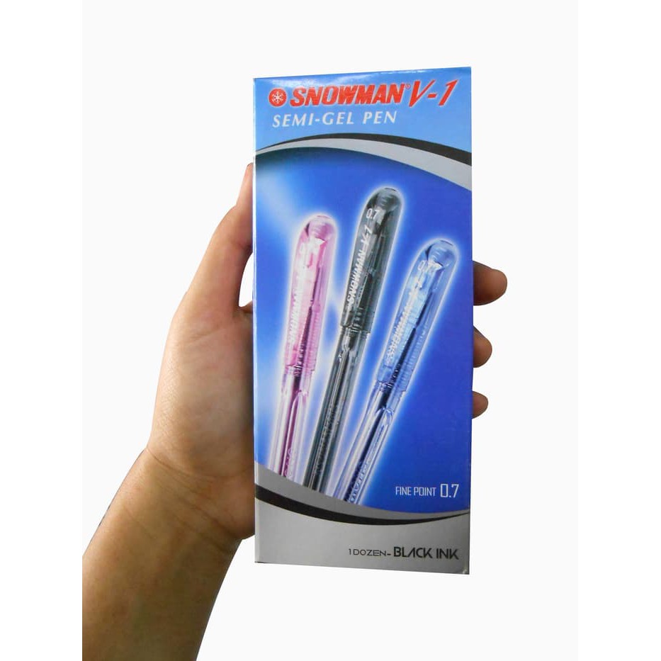 

Pulpen Snowman V-1 | Semi Gel Pen | Bolpoin MEDIUM 0.7 12pcs