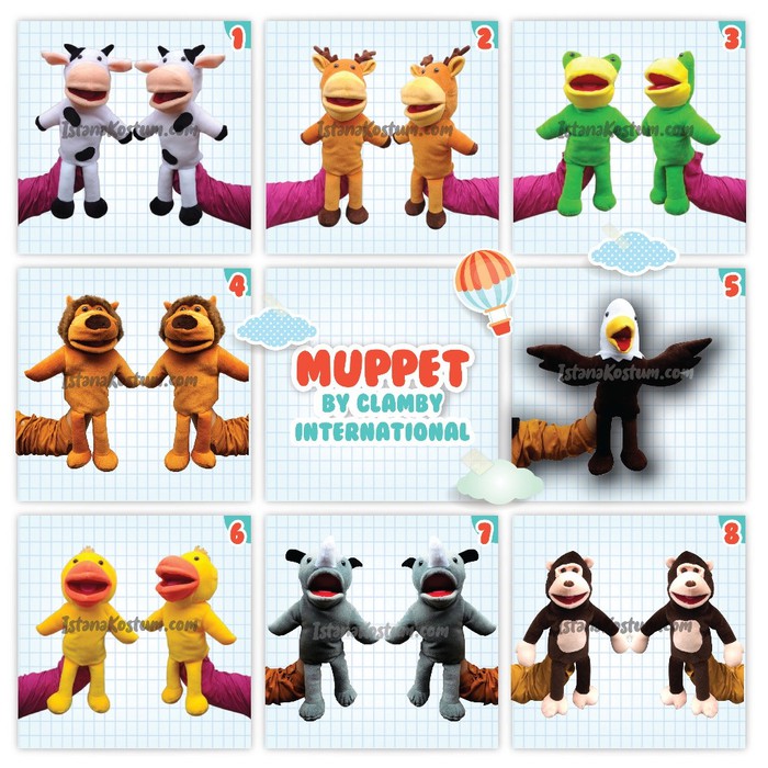 Boneka Tangan Muppet 50cm Monyet Gorilla| Peraga Dongeng|Hand Puppet Monyet