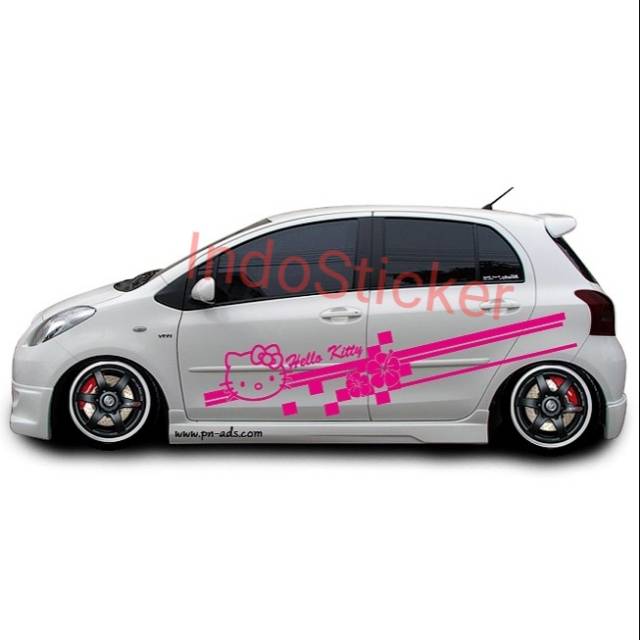 Stiker mobil hello Kitty calya Sigra Ayla Cutting sticker Ertiga Vios dll