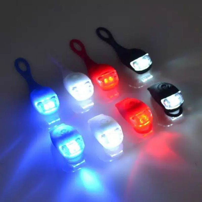 Laristerus79 LAMPU LED SEPEDA KODOK waterproof silikon depan belakang sepeda lampu laser sepedaa aaa