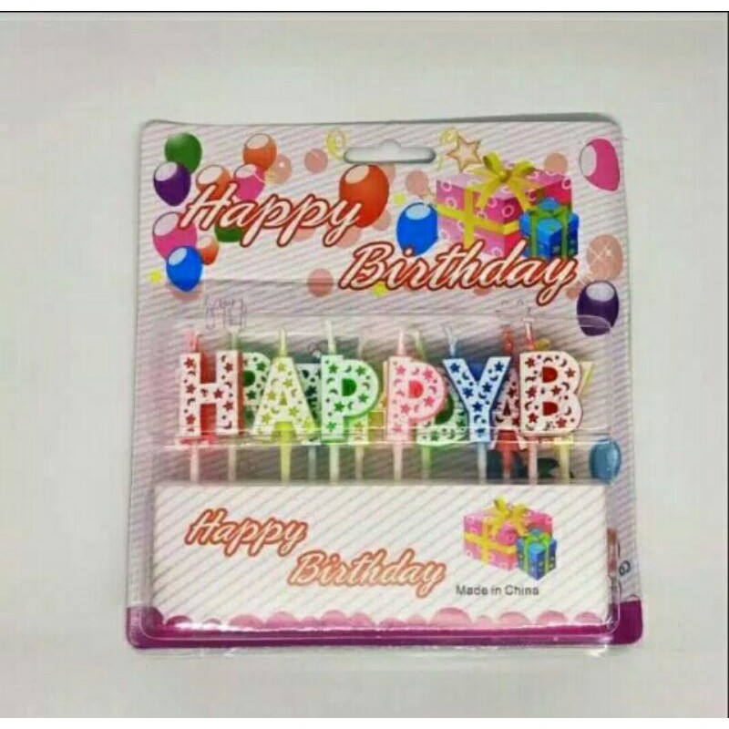 Lilin Huruf Kapital/Lilin Happy Birthday/Lilin Ulang Tahun Hiasan Kue