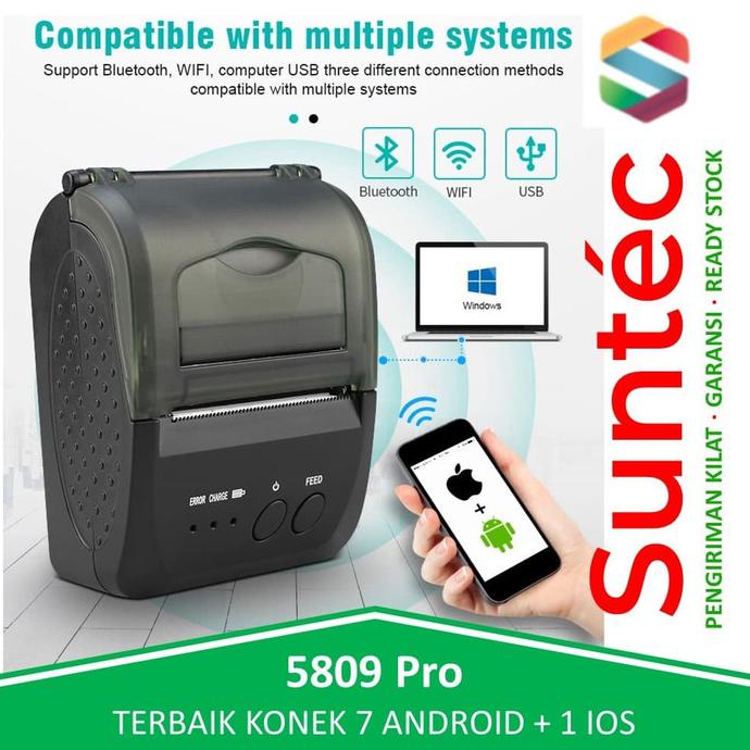 Auqoz 5809 Pro Bluetooth Printer Thermal Android Ios Zjiang Termal