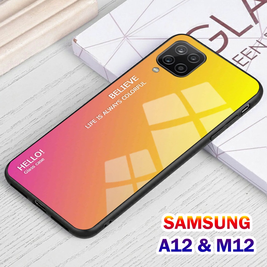 Softcase Glass Kaca SAMSUNG A12 , M12 - Casing HP SAMSUNG A12 , M12 [ S35 ].