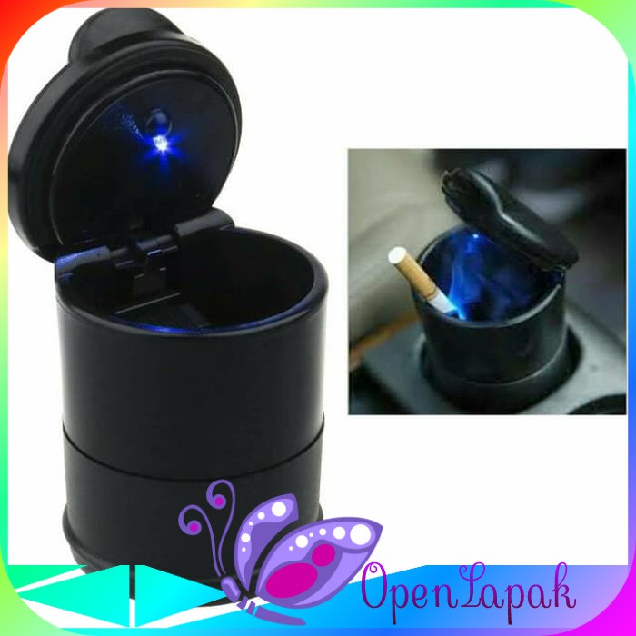Asbak Mobil Dengan Lampu LED Mini Car Ashtray LED TEMPAT ABU ROKOK Asbak Mobil Led Portabel Otomatis