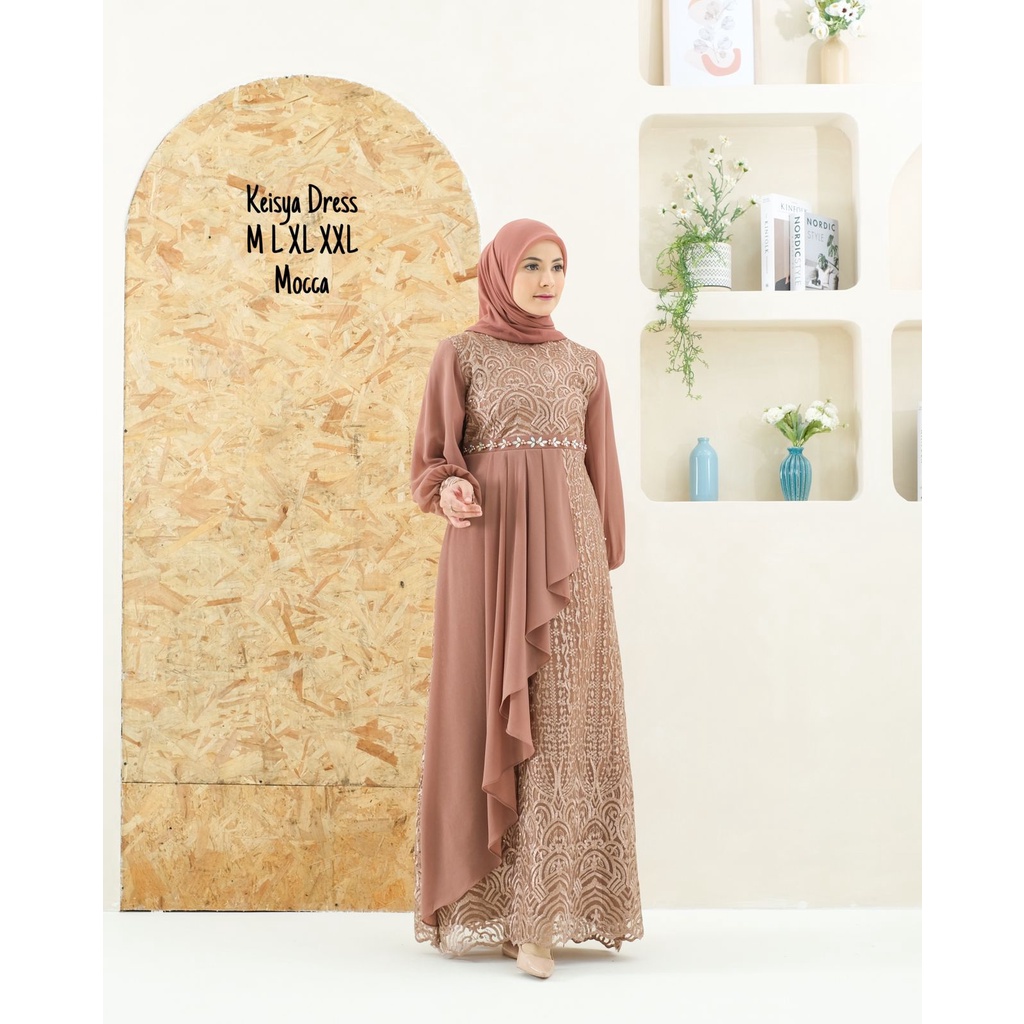 Keisya Dress Terbaru / Kebaya Modern Original Terbaru / Gamis Brukat Tille / Kebaya Kondangan Pesta