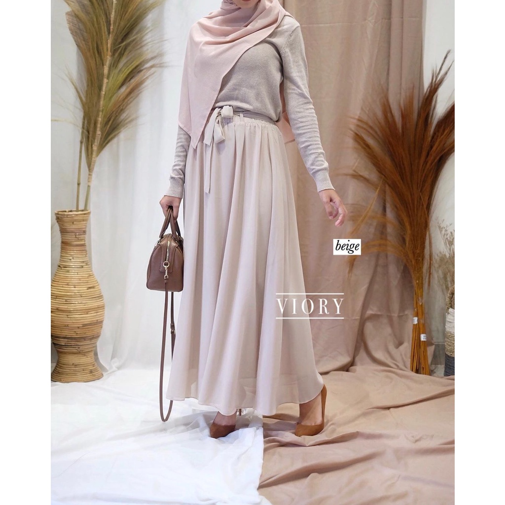 ROK CERUTI (Rok Panjang Full Furing Tidak Menerawang)-Beige