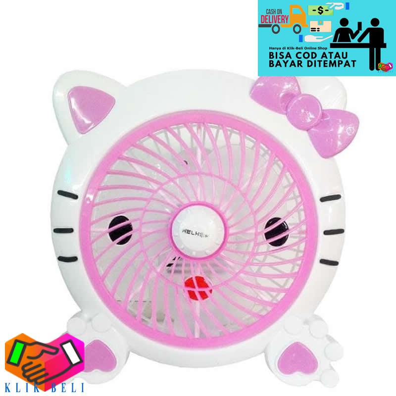 Kipas Angin Karakter Meja Desk Fan Ukuran 10 Inch Box Fan 2 Speed Kecepatan