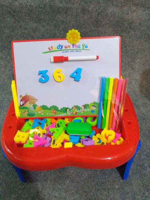 MEJA LIPAT BELAJAR ANAK FUNNY STUDIO EASEL 4IN1