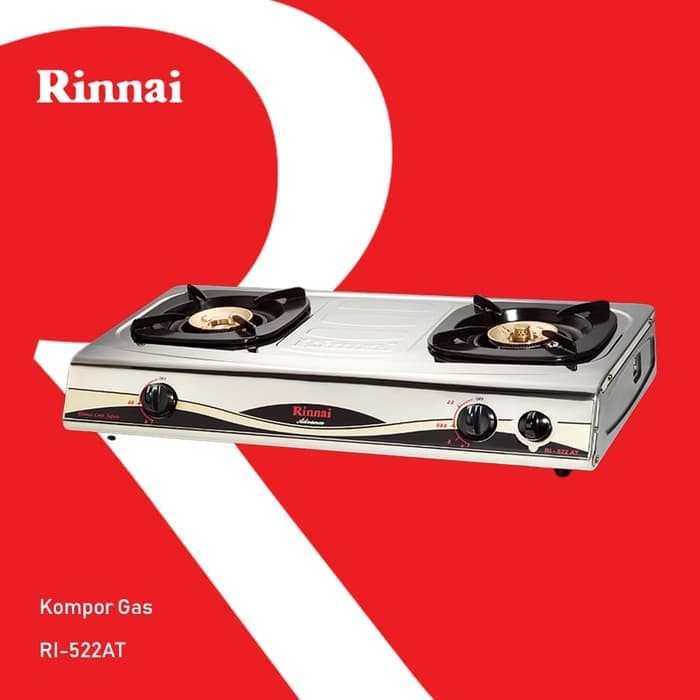 RINNAI Kompor Gas RI 522 AT (timer) - 2 Tungku - Garansi Resmi 1 Tahun