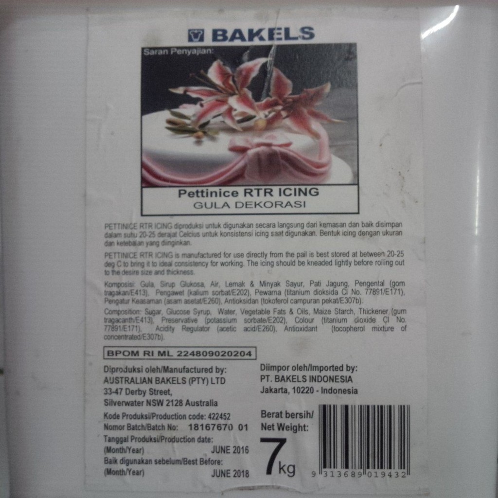

Fondant/icing/plastik/makanan/bakels/gumpaste/putih/hias/dekor/kue