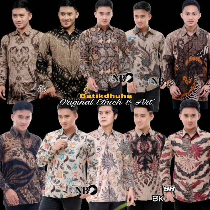 KEMEJA BATIK WARNA SOFT KUNING COKLAT ABU CREAM