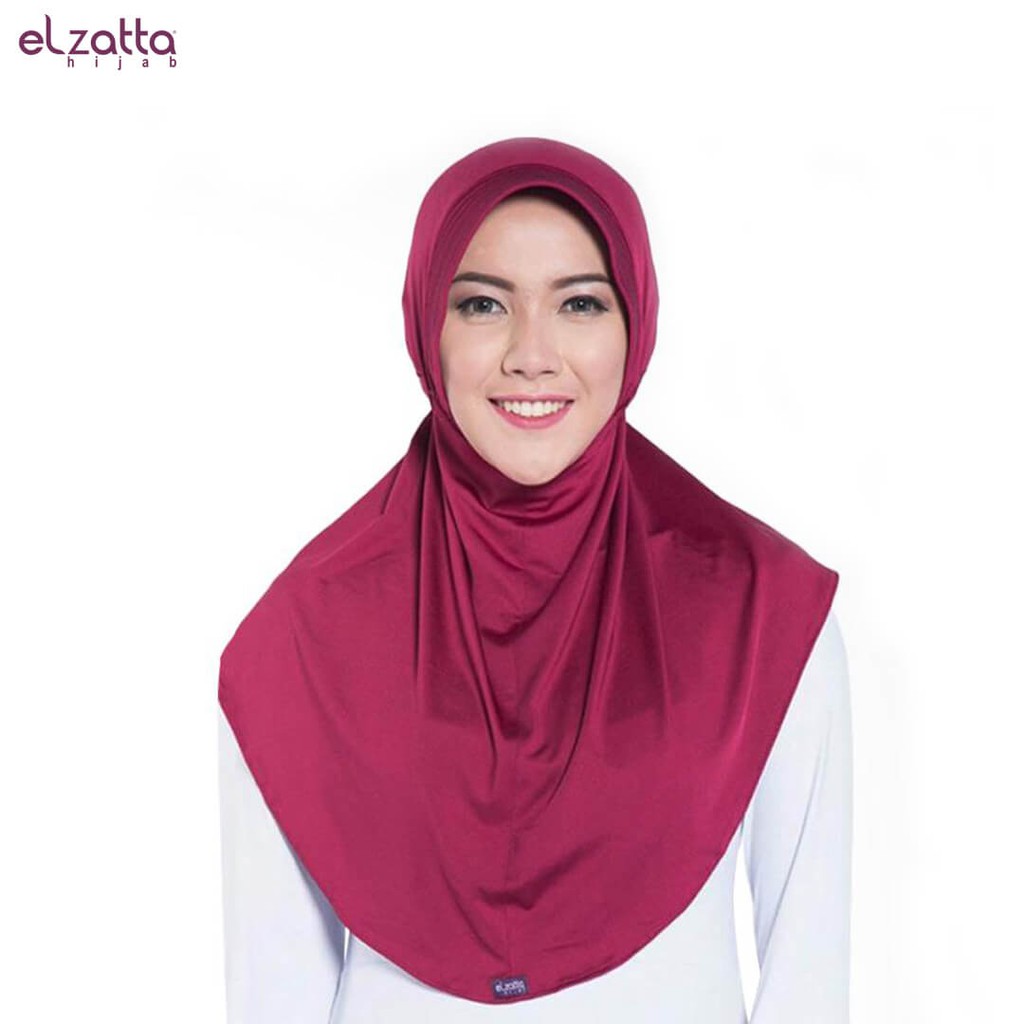 Promo Elzatta Hijab / Hijab / Hijab Instan / Bergo / Elzatta Basic / E001 MAROON Murah