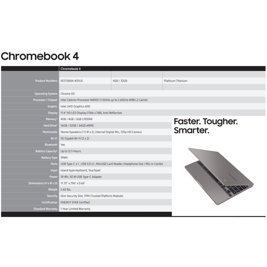 Samsung Chromebook 4 4/32GB 11.6in Garansi Resmi SEIN-3
