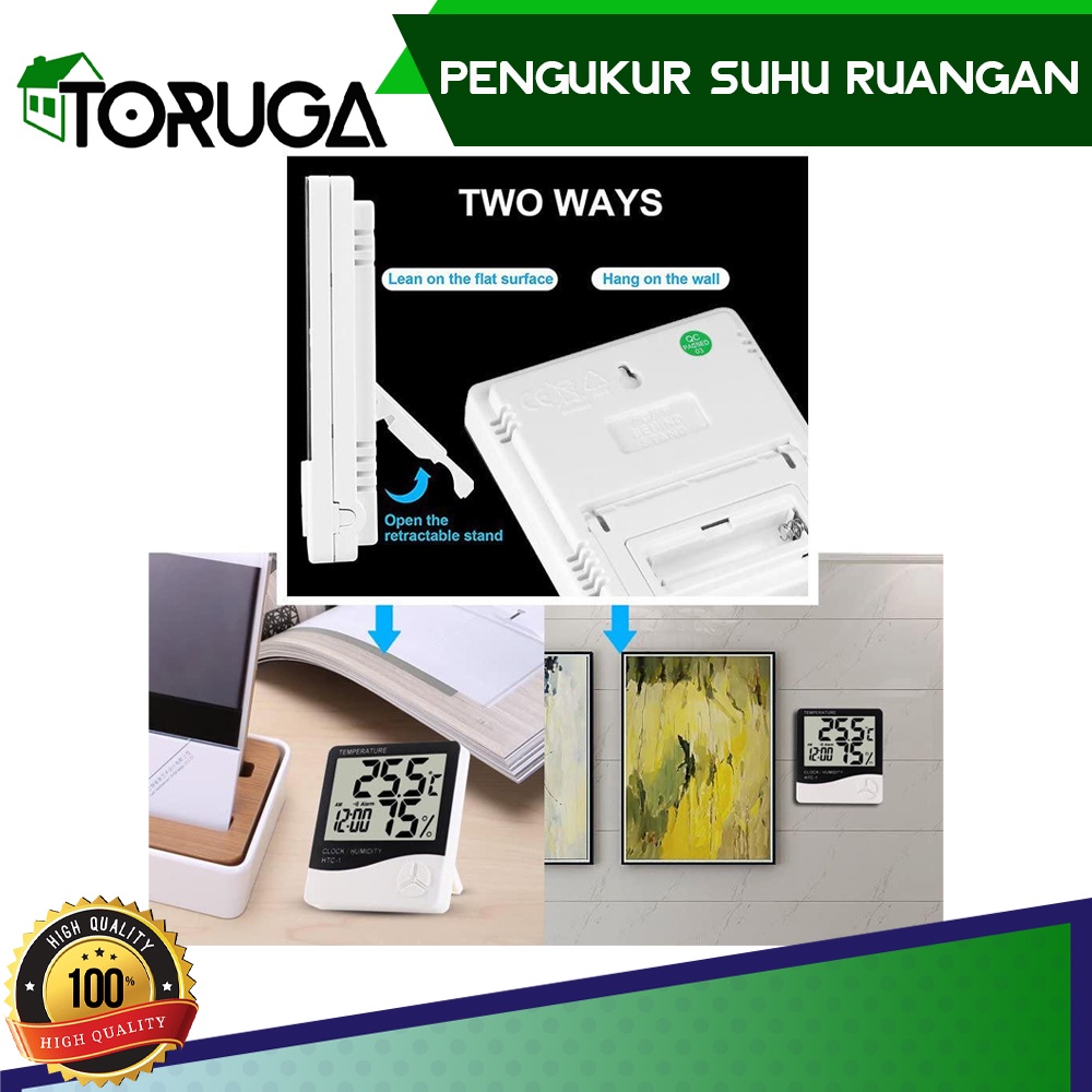 Alat Pengukur Suhu Ruangan Termometer hygrometer Ruang Digital Jam thermometer in out