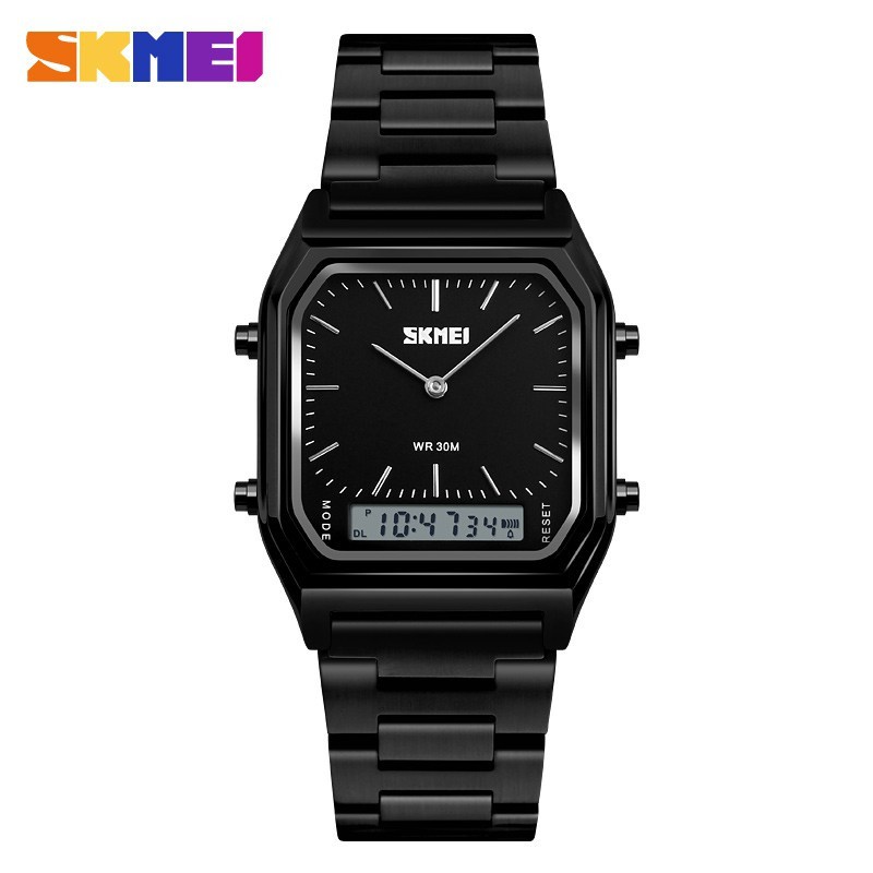 Jam Tangan SKMEI 1220 Watch Jam Tangan Pria Wanita Digital Analog Tali Stainless