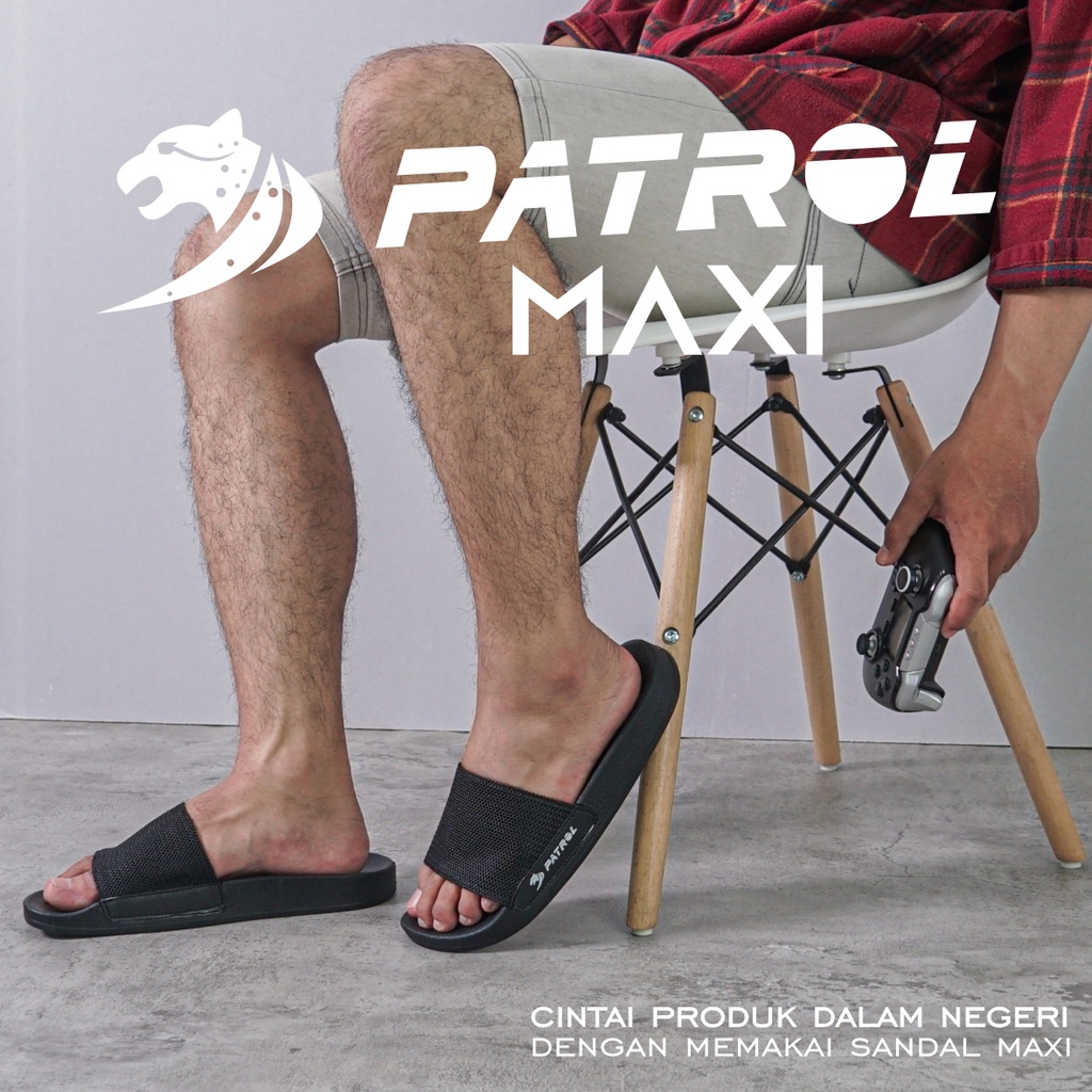 PATROL MAXI Sandal casual pria sendal slop cowok sandal slide in bahan mesh terbaru