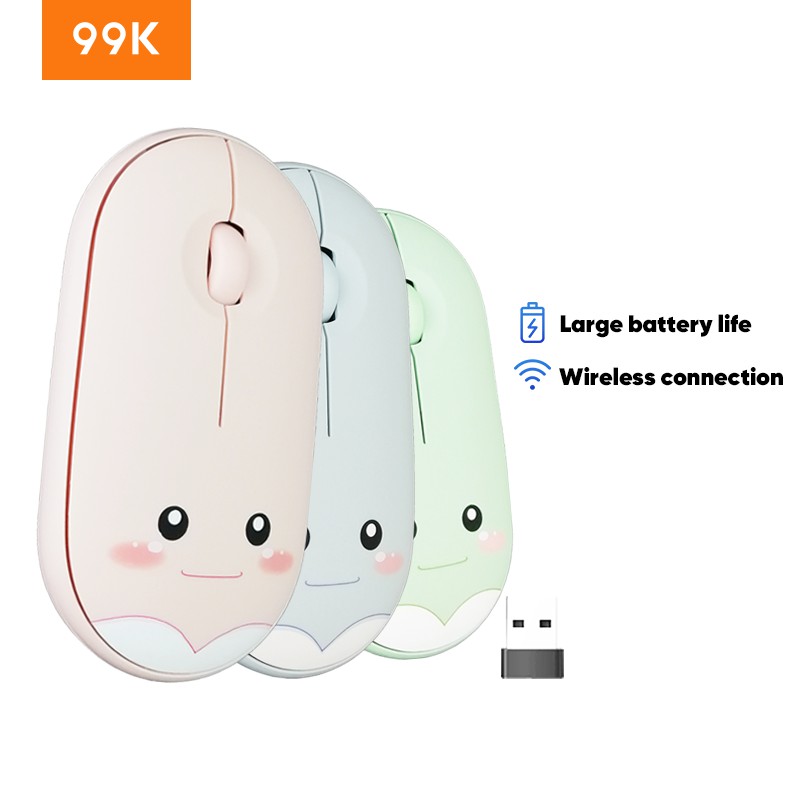 99K Mouse Wireless Slim Design Cute Cartoon