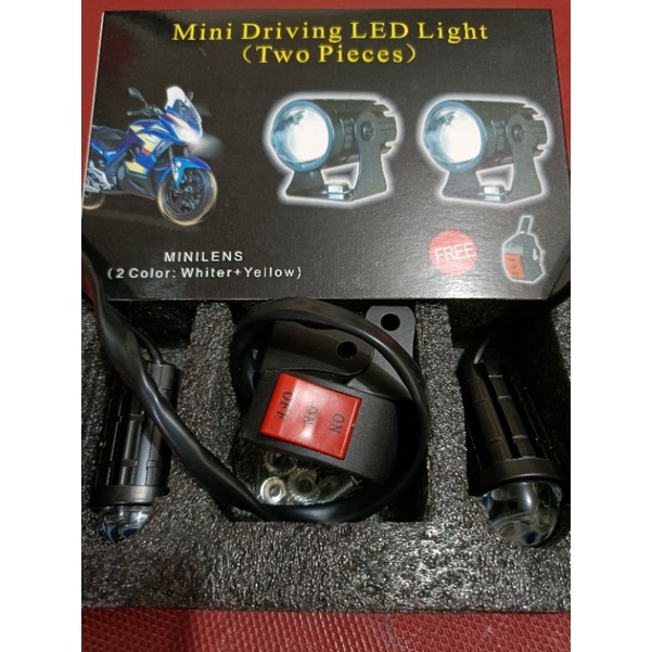 Lampu tembak Laser LED D2 mini 2 warna High low putih Lampu tempat Mini Driving lensa 2 warna putih kuning ANTSHOOP