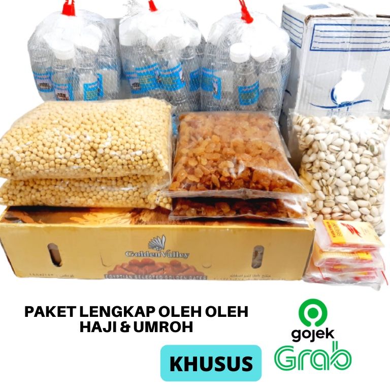 

Paketan Oleh-Oleh Haji dan Umroh Lengkap Mesir / Oleh-Oleh Haji dan Umroh / Souvenir Haji Lengkap / Kurma Rabbe / Kacang Arab /Kismis Manis
