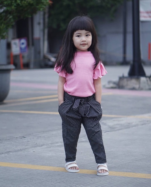 Atasan Turtle neck 2-5 tahun kaos rajut anak rempel ruffle lucu turtleneck nablfashion