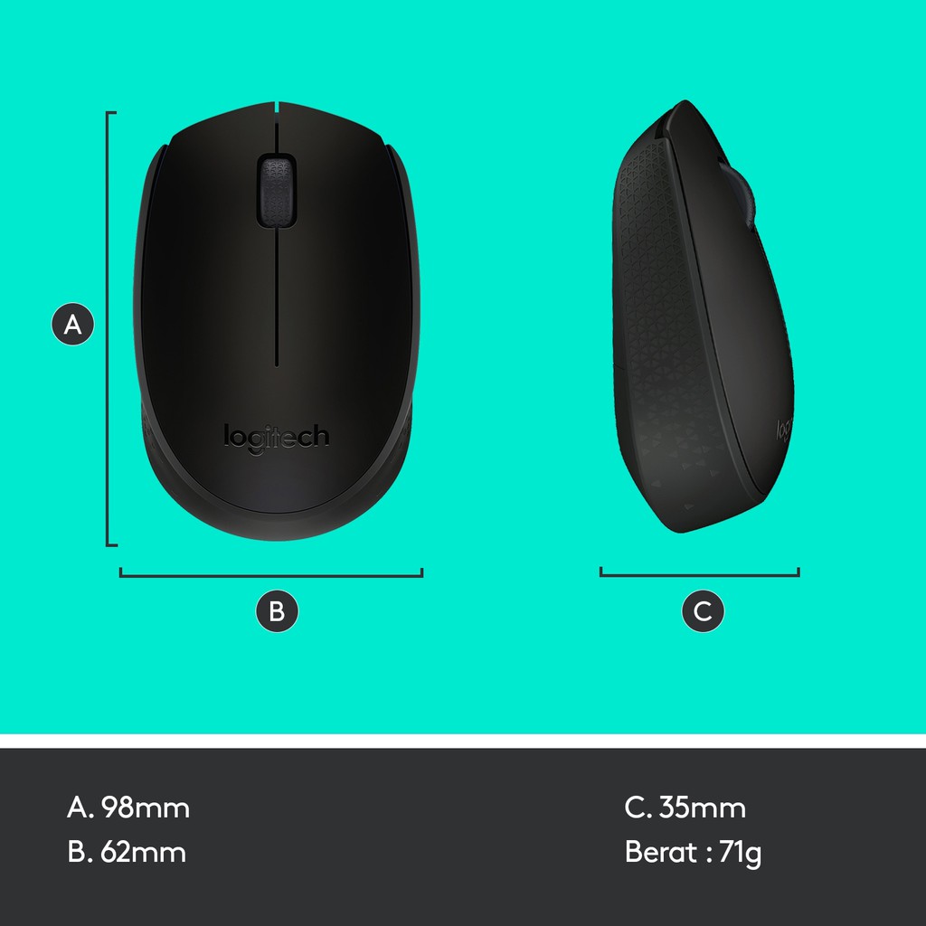 Logitech M170 Mouse Wireless Original Garansi Resmi