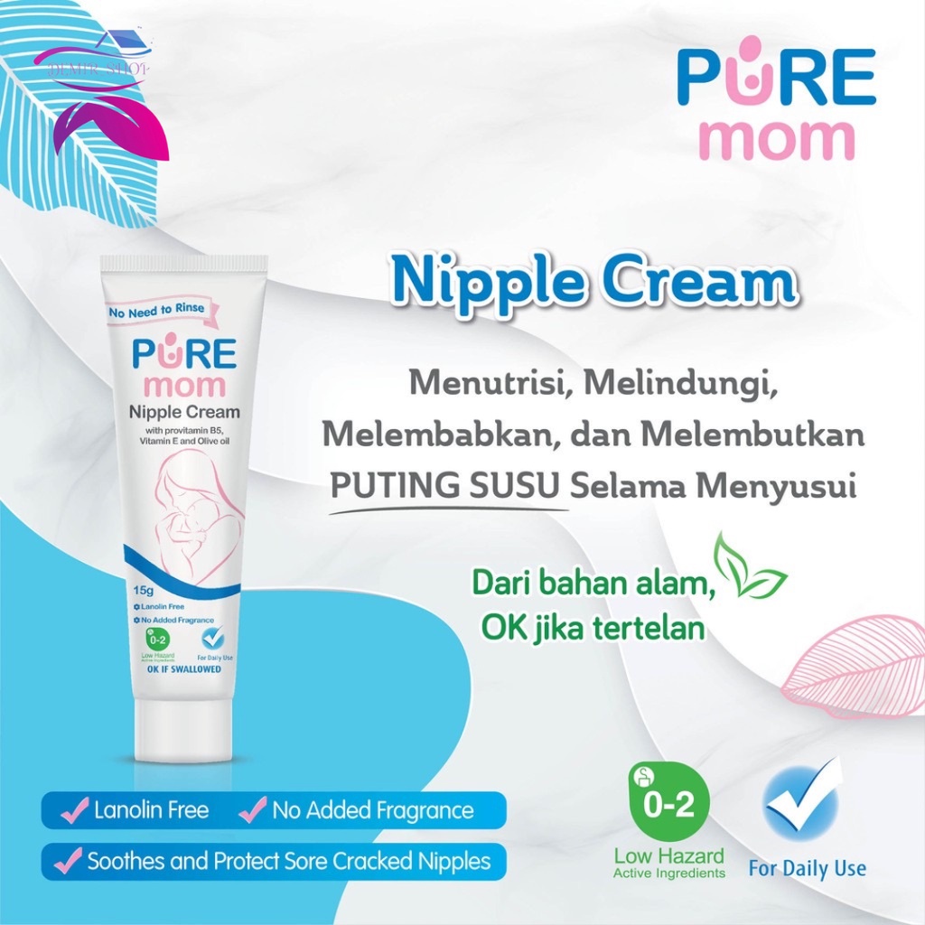 Pure Mom Nipple Cream Melindungi Melembabkan Puting Susu