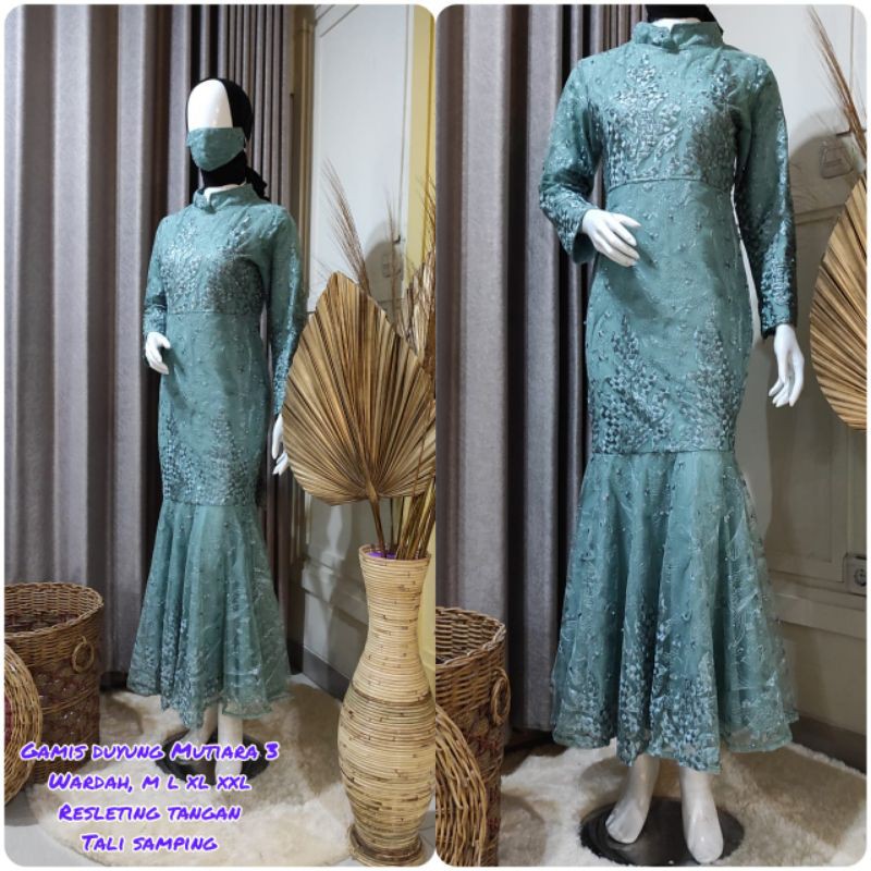 Kebaya Gamis Tulle Terbaru / Gamis Pesta / Gamis Brukat Tulle Modern / Gamis Duyung / Gamis Pesta