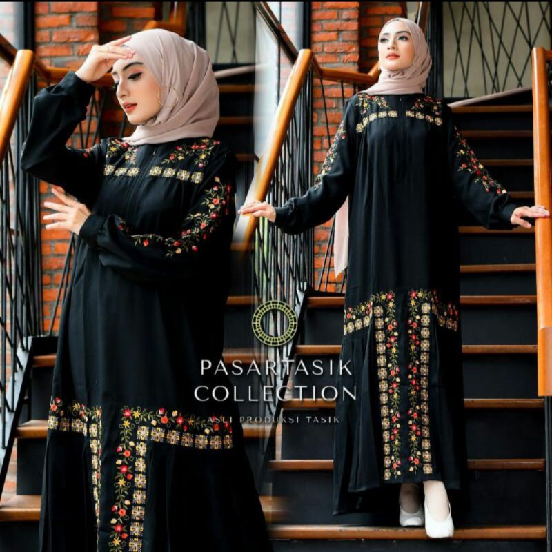 GAMIS NAZWA DRESS ELEGAN / GAMIS wanita muslimah  LEBARAN TERBARU MEWAH 2024 / Pasar tasik / tanah a