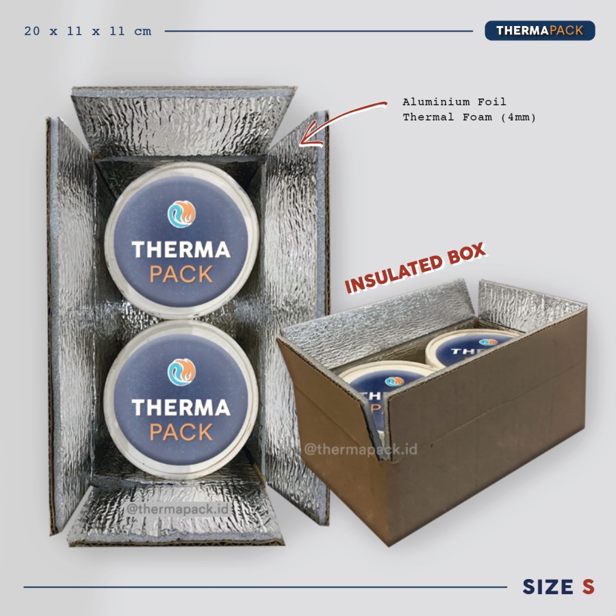 ThermaPack Insulated Box | Kardus Aluminium | Dus Thermal Packaging