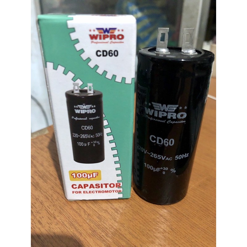 Kapasitor / Capasitor Bulat Electro Motor Listrik Dinamo Wipro 100uf
