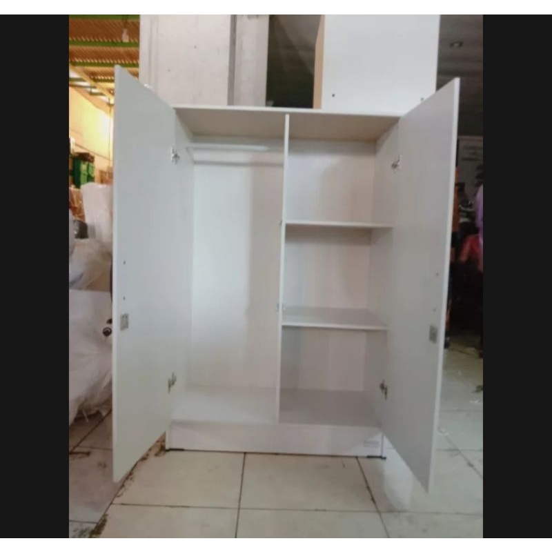 Lemari pakaian 2 pintu kaca Lemari kayu full kunci Lemari murah Lemari kaca - Via Instant