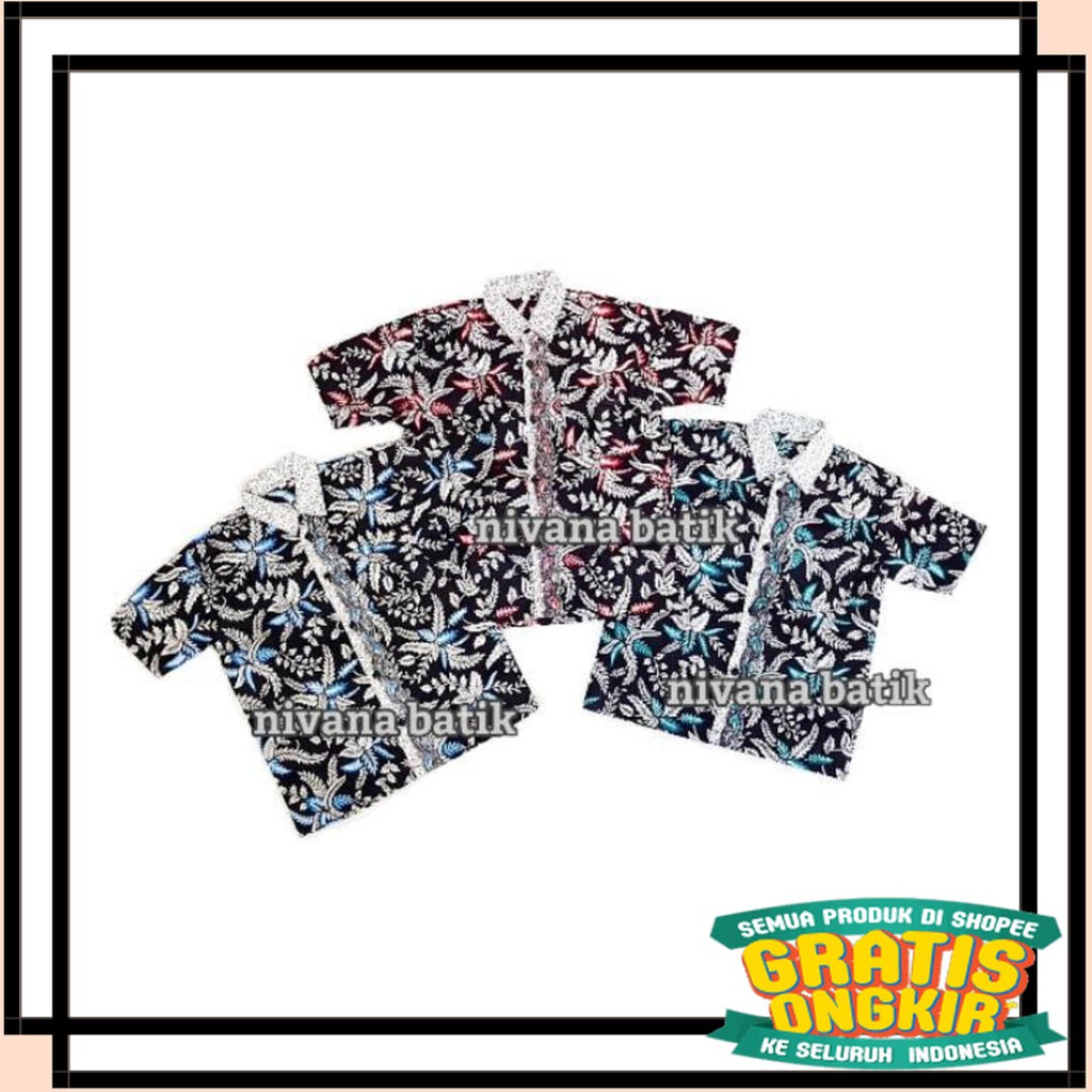 SOLO KERIS FULL BROKAT RUFFLE BENANG RAJA TENUN / BATIK ANAK SIZE TERLENGKAP Nivana Motif Kemeja